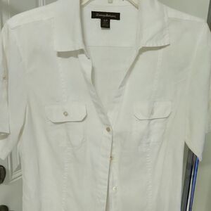 Tommy Bahama Women's Classic White Button Down Shirt